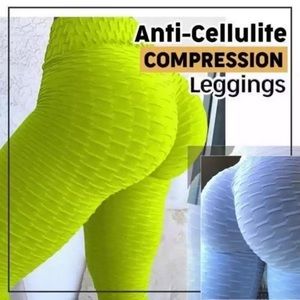 Neon Yellow Anti Cellulite Scrunch Booty Leggings